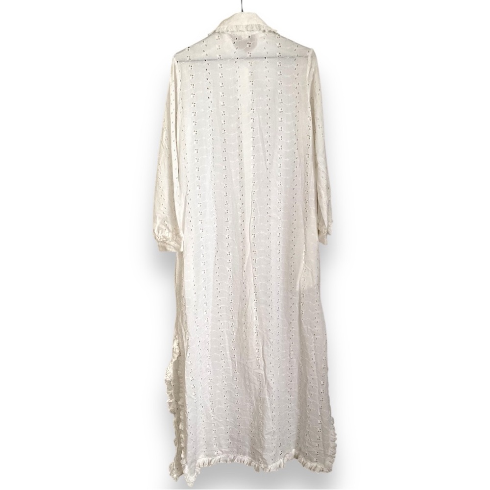 Vintage White Eyelet Duster Robe Housecoat Swimsu… - image 2